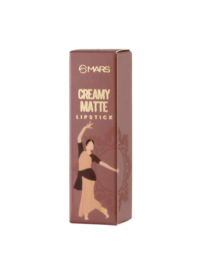 MARS Creamy Matte Long Lasting Lipstick for Women | Creamy Lipstick | Single Swipe Application | Smooth & Light Weight (3.2 gm) (12-Khoobsurat Kuchipudi) - Image 3
